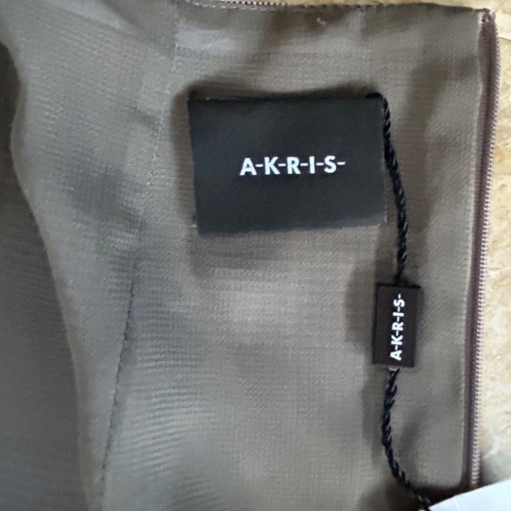 Akris Multicolor Asymmetrical Sleeveless Wool Dress, Size 12 - Picture 12 of 15